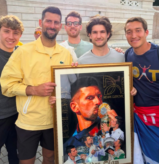 Novak Djokovic, sorprendido en Roma con un regalo que no olvidará