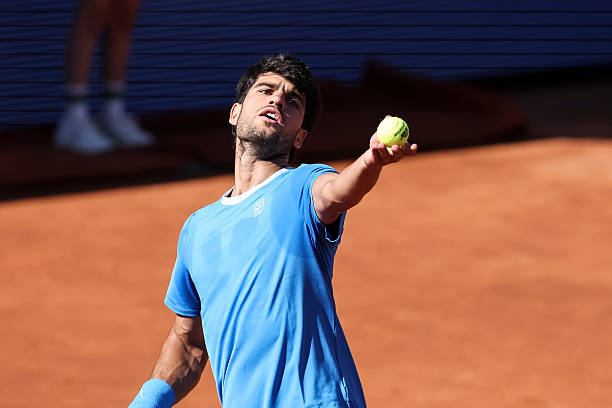 Alcaraz during his debut in Barcelona. Source: Getty
