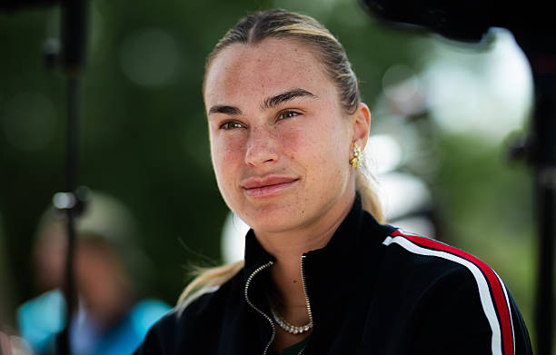 Sabalenka, in the spotlight during media day. Source: Getty