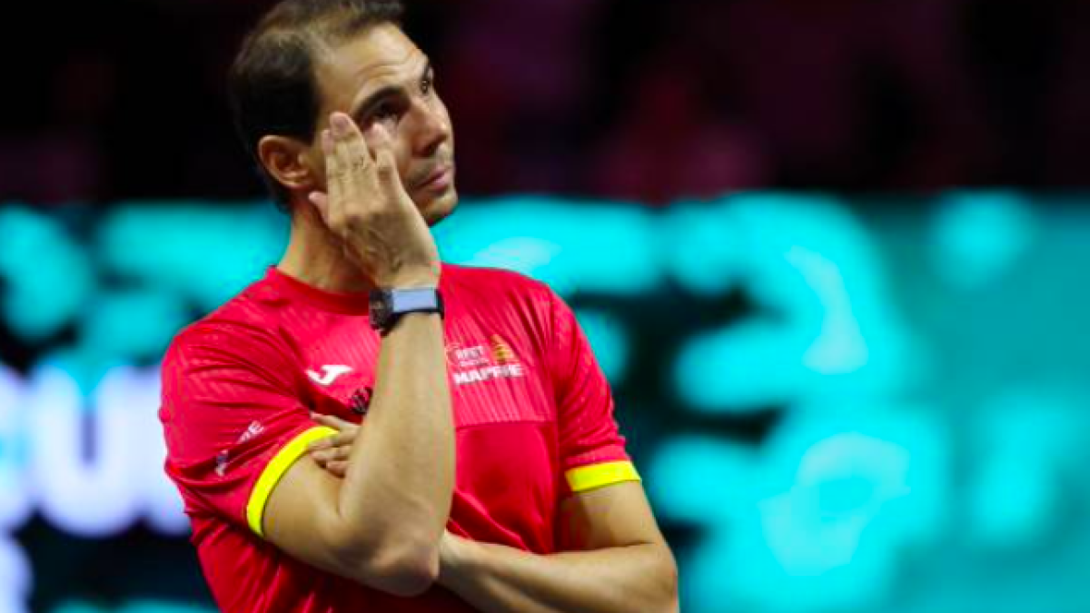 Rafa Nadal en su despedida del tenis profesional. Fuente: Getty