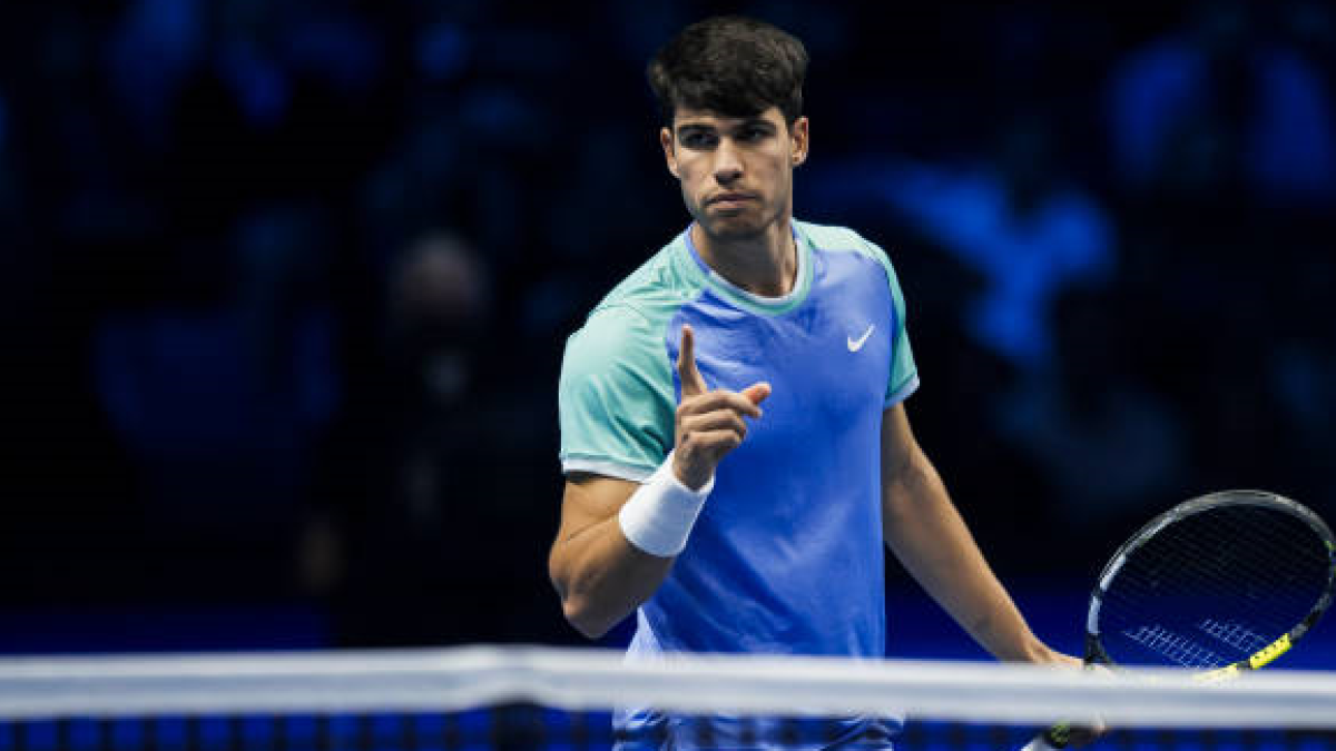 Carlos Alcaraz en las ATP Finals 2024. Foto: getty