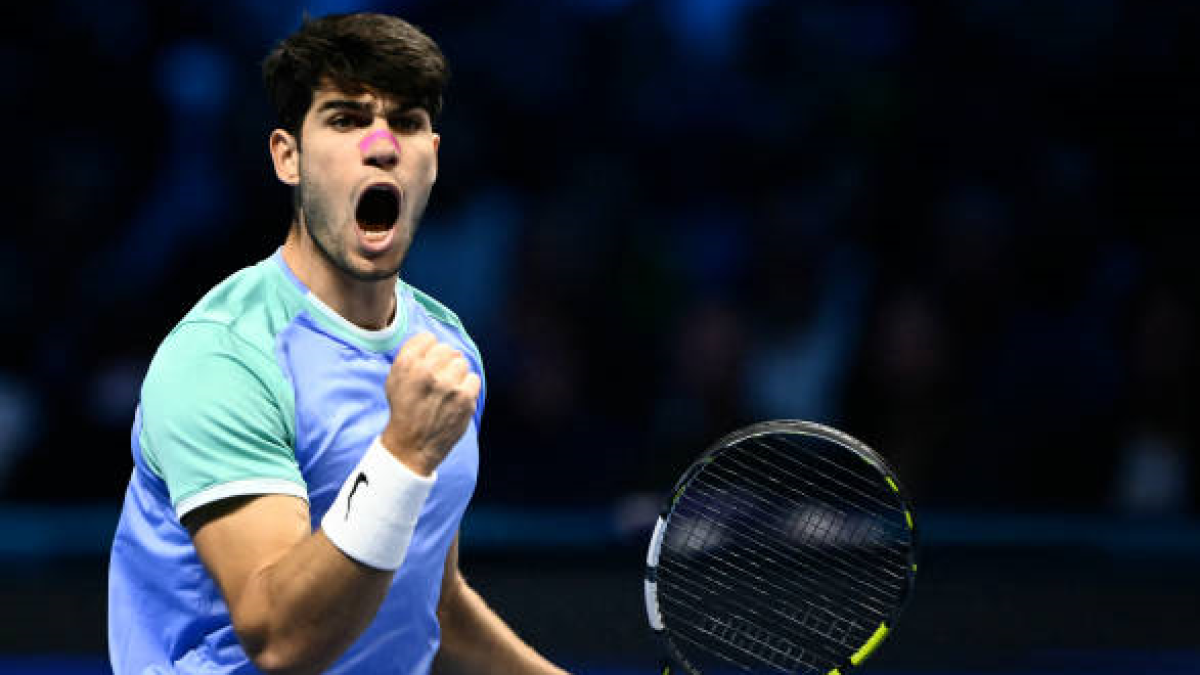 Carlos Alcaraz en las ATP Finals 2024. Foto: getty