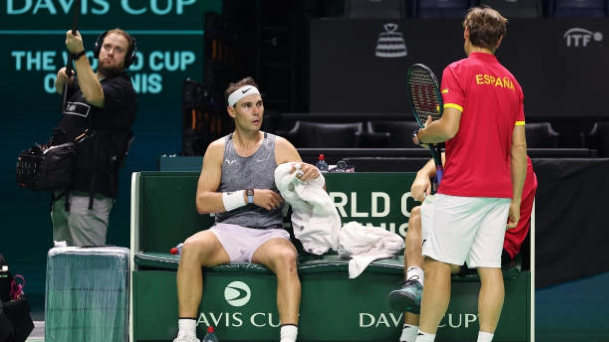 Resumen del entrenamiento de Nadal en Copa Davis 2024. Foto. gettyimages