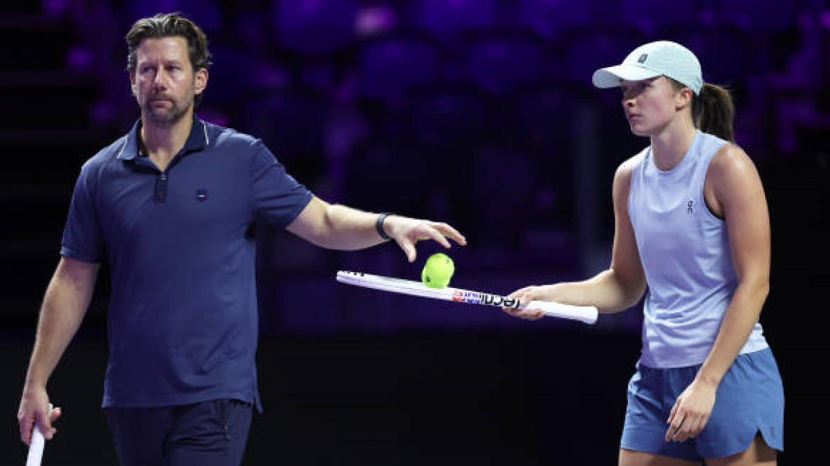 Wim Fissette e Iga Swiatek en las WTA Finals 2024. Foto: getty