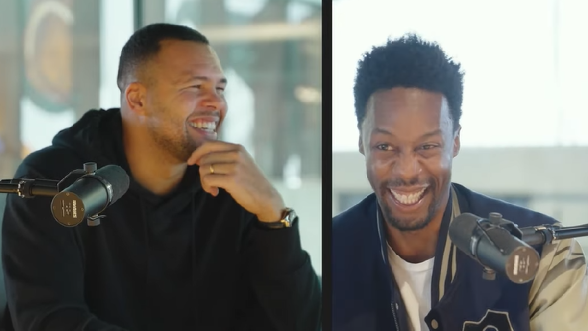 Jo-Wilfried Tsonga y Gael Monfils en su Talk Show. Foto: Youtube Gael Monfils