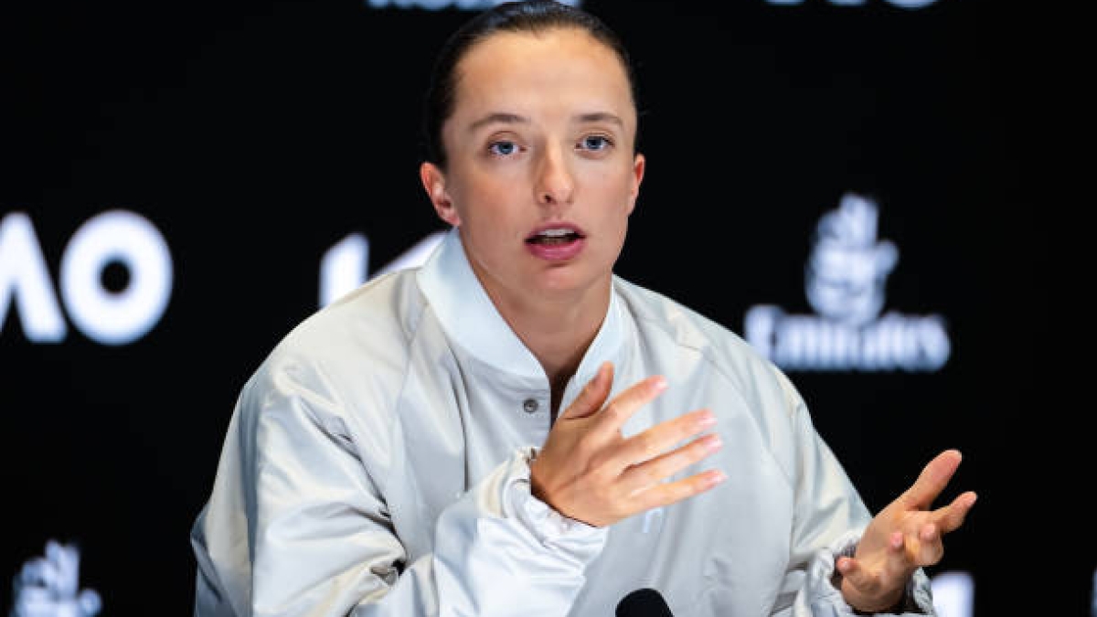 Iga Swiatek en el Media Day del Open de Australia 2025. Foto: Getty