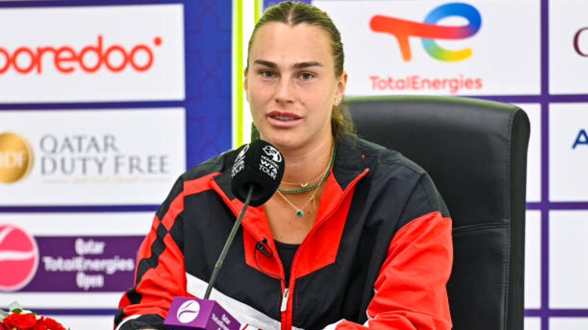 Aryna Sabalenka en el Media Day del WTA Doha 2025. Foto: Getty