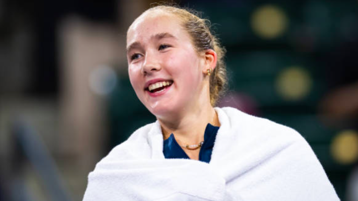 Mirra Andreeva, the smile of a quarterfinalist at Indian Wells. Source: Getty