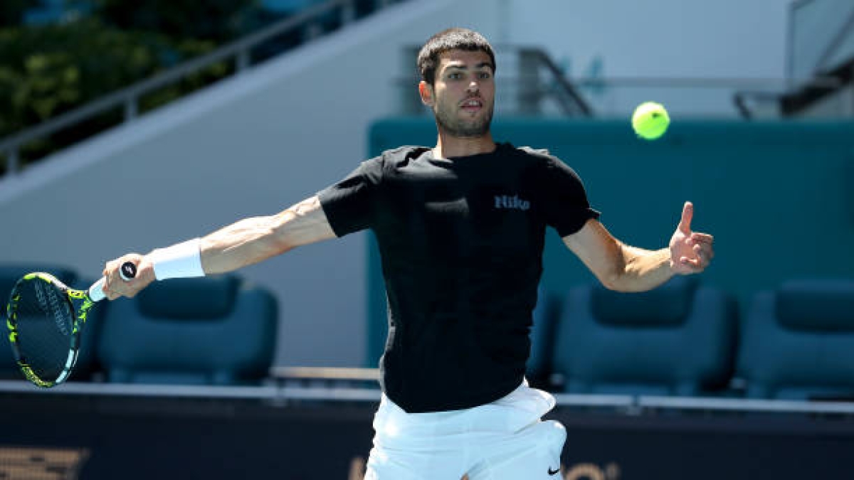 Carlos Alcaraz, when he plays in Miami Open 2025. Photo: gettyimages