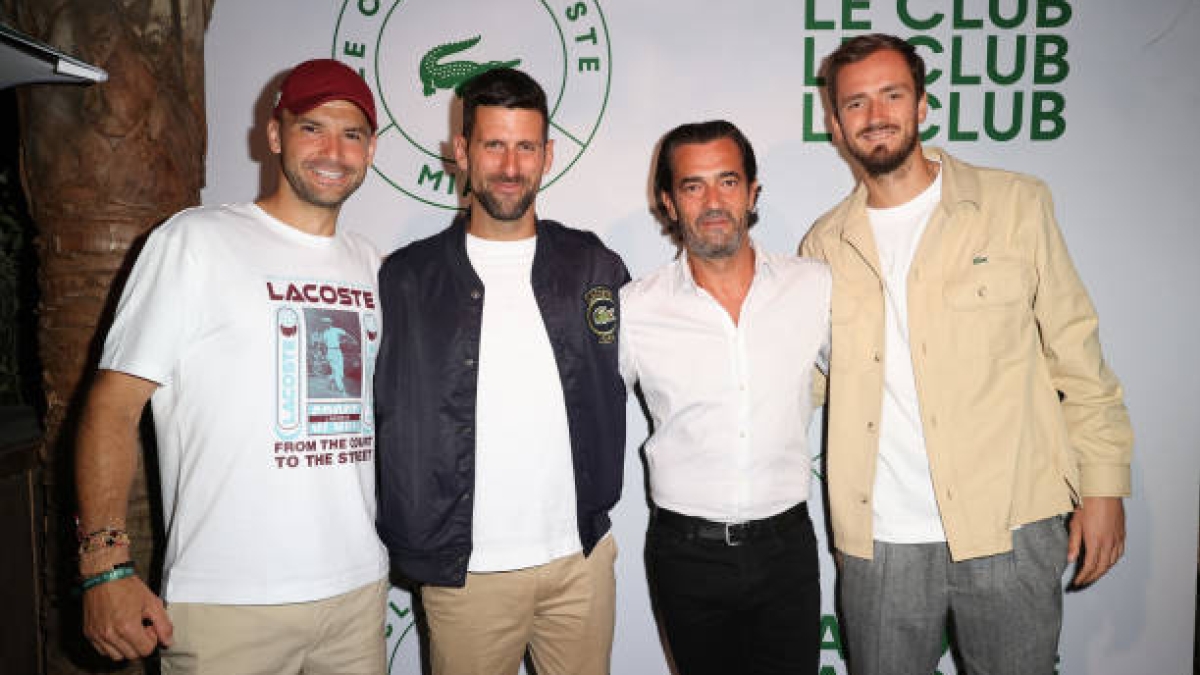 Djokovic también compartió evento con Dimitrov y Medvedev, en este caso para Lacoste. Fuente: Getty